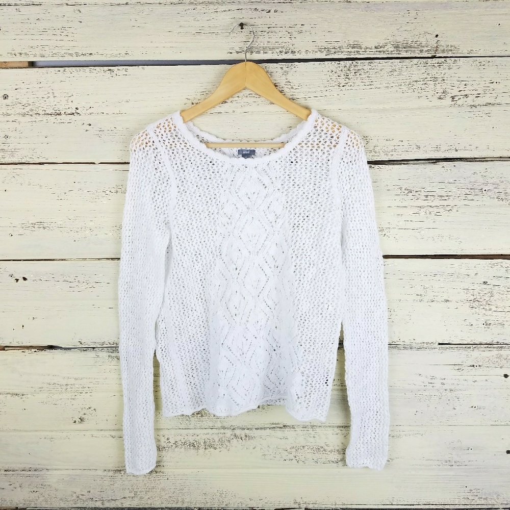 Aerie White Sweater NWT Sheer Open Back Size Small