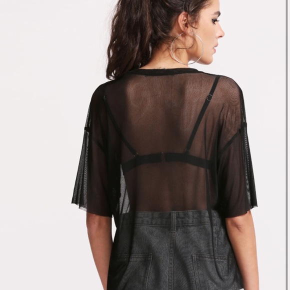 🎉TODAY ONLY SALE🎉Black Mesh Shirt NWOT - Picture 3 of 3
