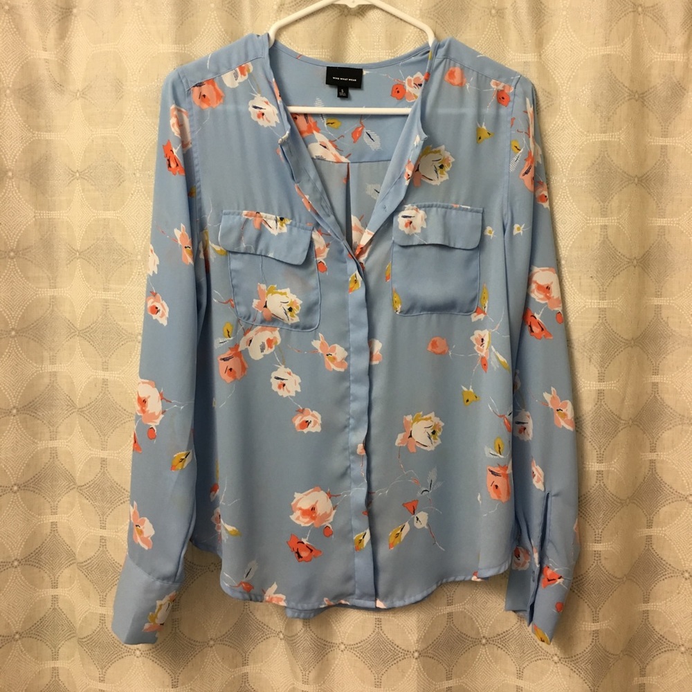 Who What Wear Floral Blouse