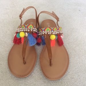 Brand new pair of Pom Pom Tassel Sandals