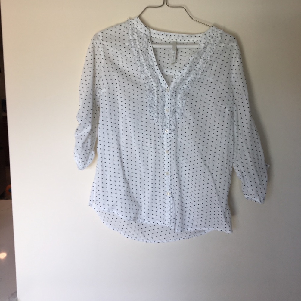 Pooka dot blouse with ruffles
