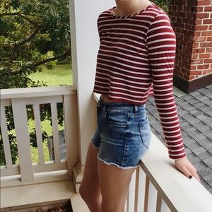 red striped crop top