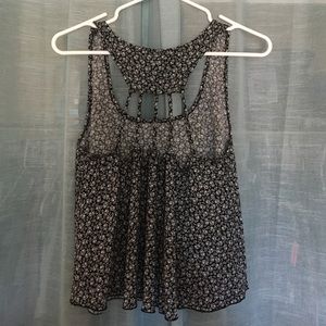 Tobi Tops - Black floral tank top Tobi Tops - Black floral tank top