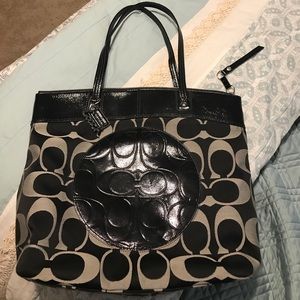 Coach handbag 16" wide 14" deep 10" strap