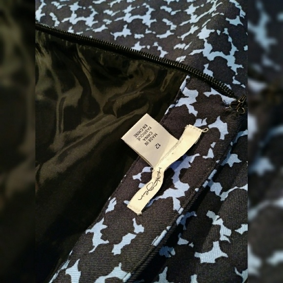 Halogen pencil skirt black and blue pattern - Picture 3 of 4