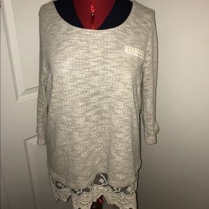 Style & co sweater pearl and lace size large pre❤️