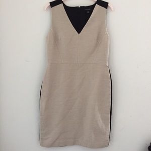 Sand Linen + Black Work Shift Dress