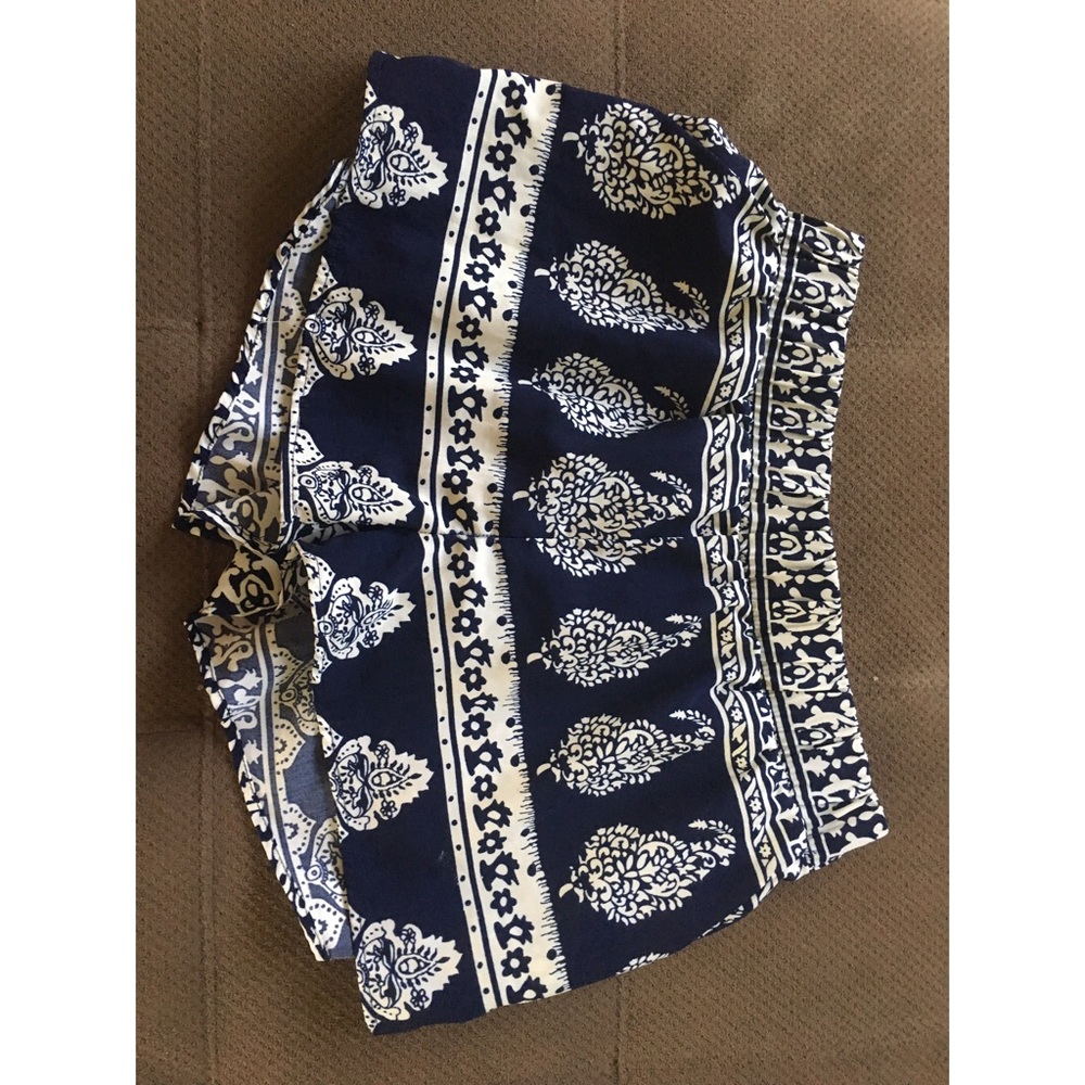 Navy and cream shorts