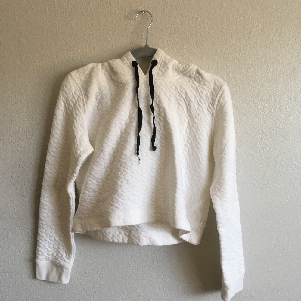 White cropped hoodie