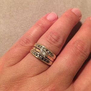 Diamond and gold wedding set- authentic