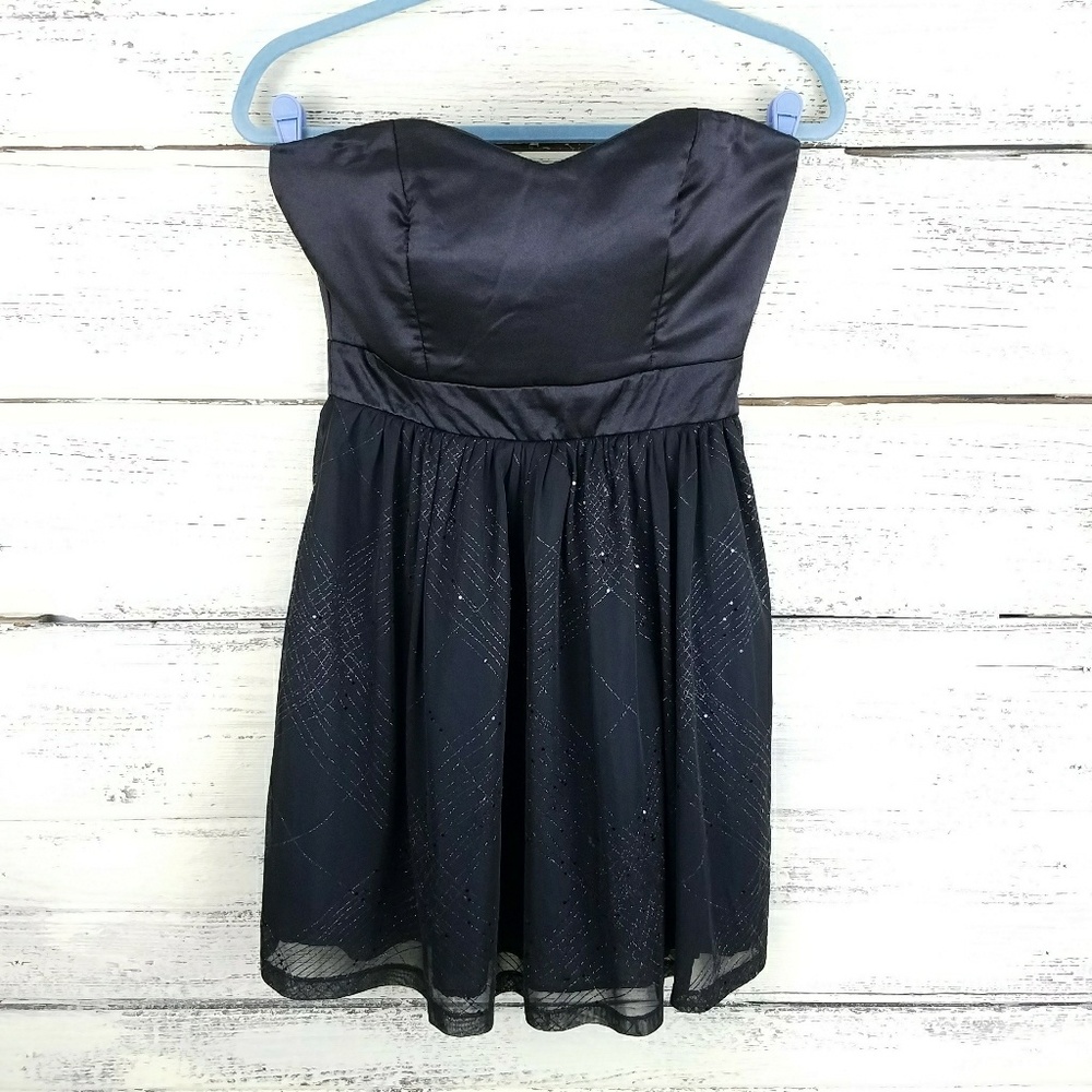 Twenty One Black Strapless Party Dress Sparkle