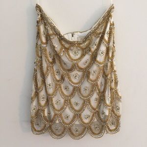NWT Great Gatsby Gold Shimmering Sequin Skirt