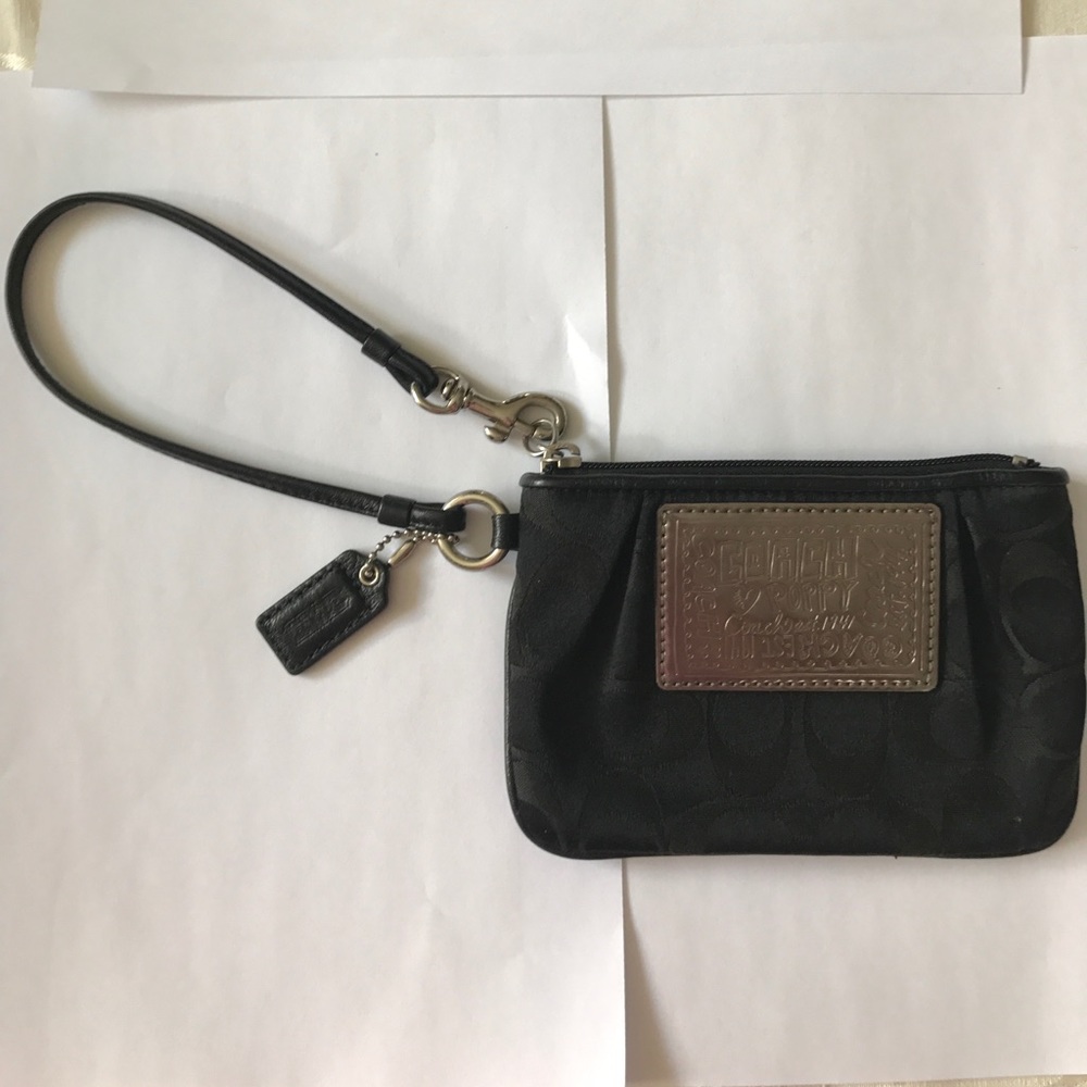 Coach Poppy Black Wristlet
