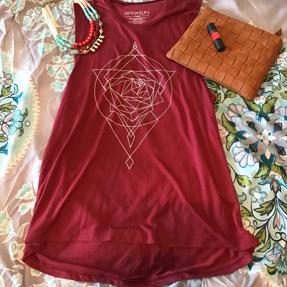 Abstract rose design tank