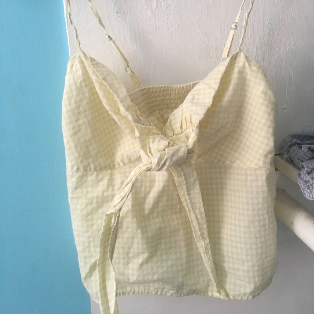 Brandy Melville yellow gingham Sasha tank