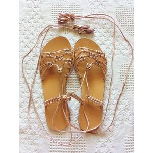 SALE!! Rose Gold Wrap Sandals