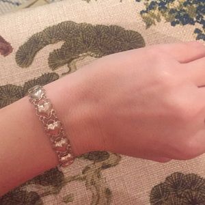 Sterling Silver Heart Filagree Link Bracelet
