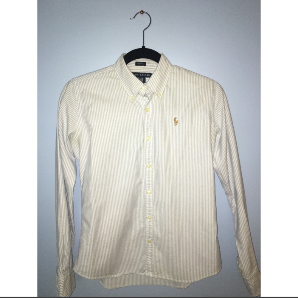 Ralph Lauren Blue striped oxford button down