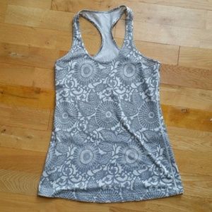 Lululemon Floral Grey & White Tank