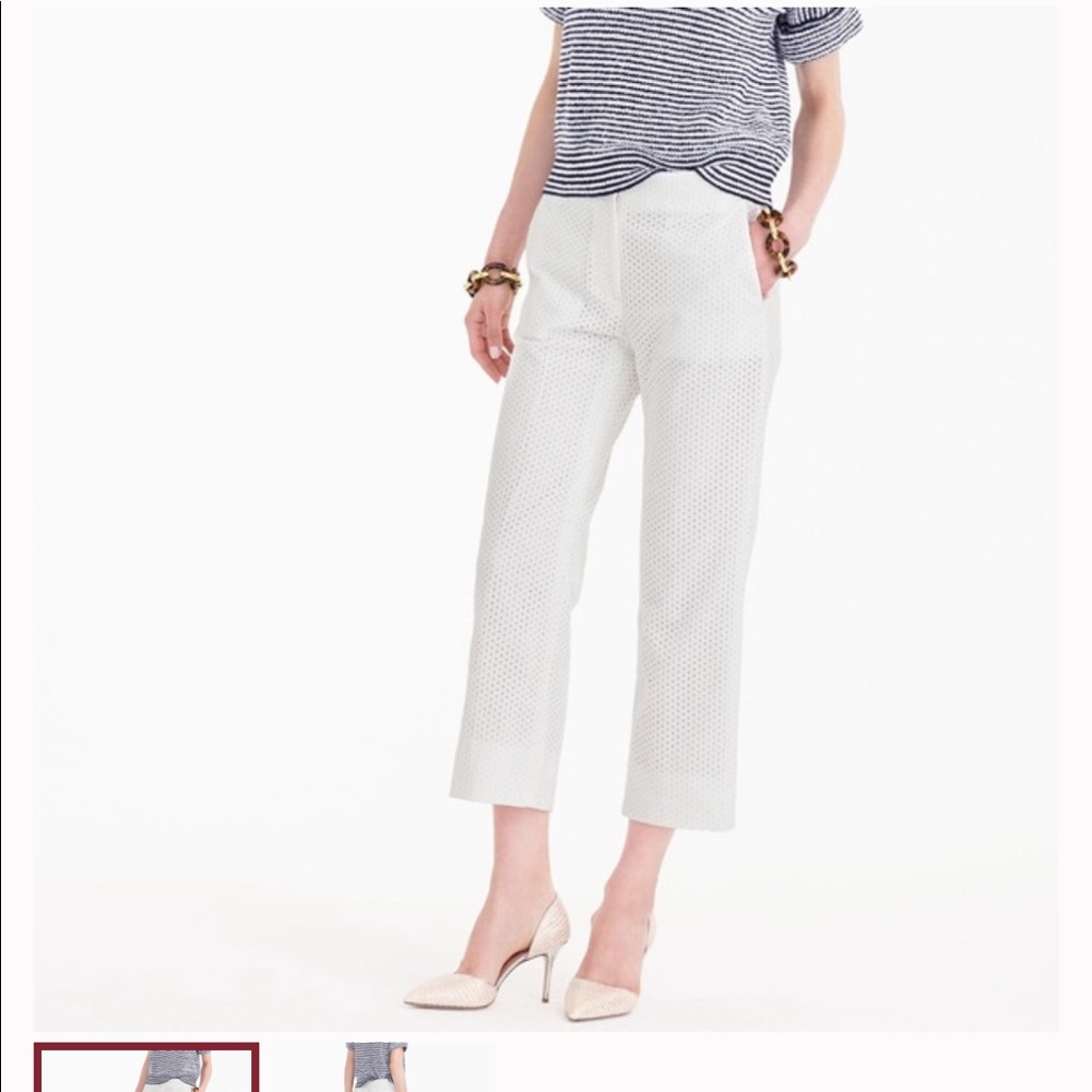 Jcrew White Eyelet Pants