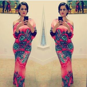 Of the shoulder maxi dress