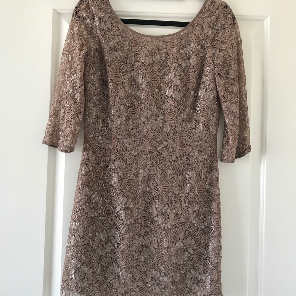 Isabel Lu Bronze Metallic Mini Dress