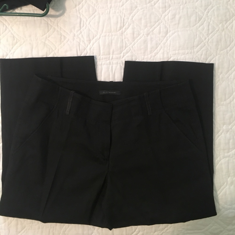Elie Tahari blk linen capri 6