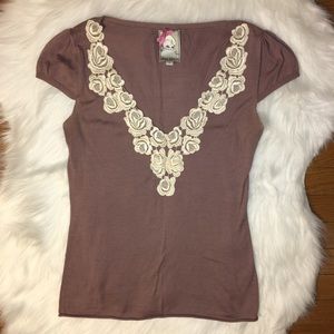 Anthropologie Yoana Baraschi lace detail top