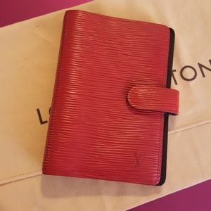Authentic Louis Vuitton red epi agenda pm