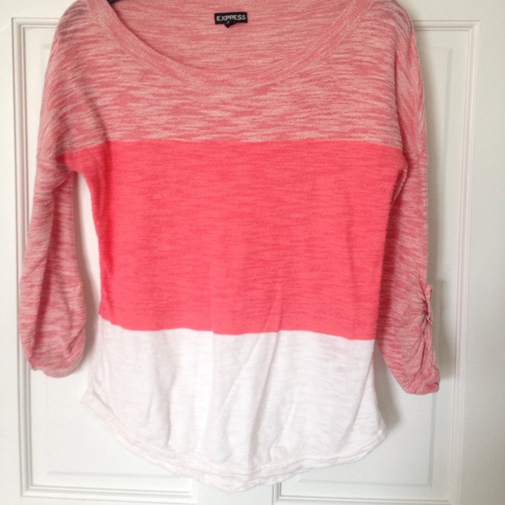 (Express) Pink color block sweater
