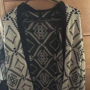 Forever 21 Tribal print long cardigan