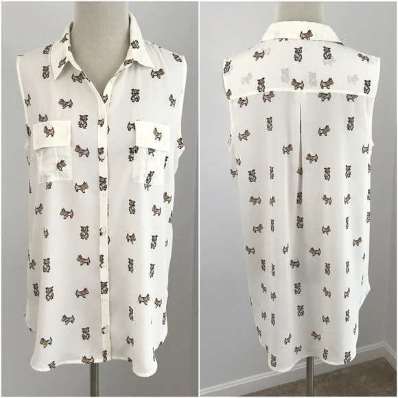 Pleoine Sleeveless Two Pocket Print Blouse NWOT - Picture 6 of 7