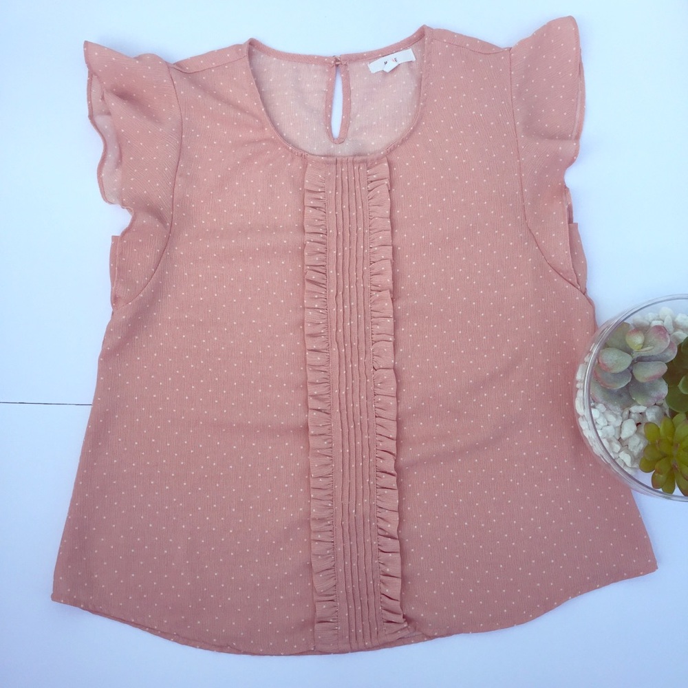 Pink polka dots blouse
