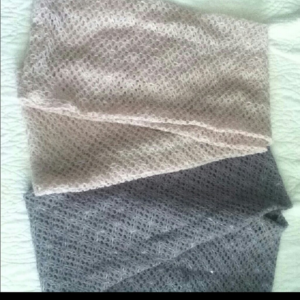 Silver & Beige Infinity Scarves