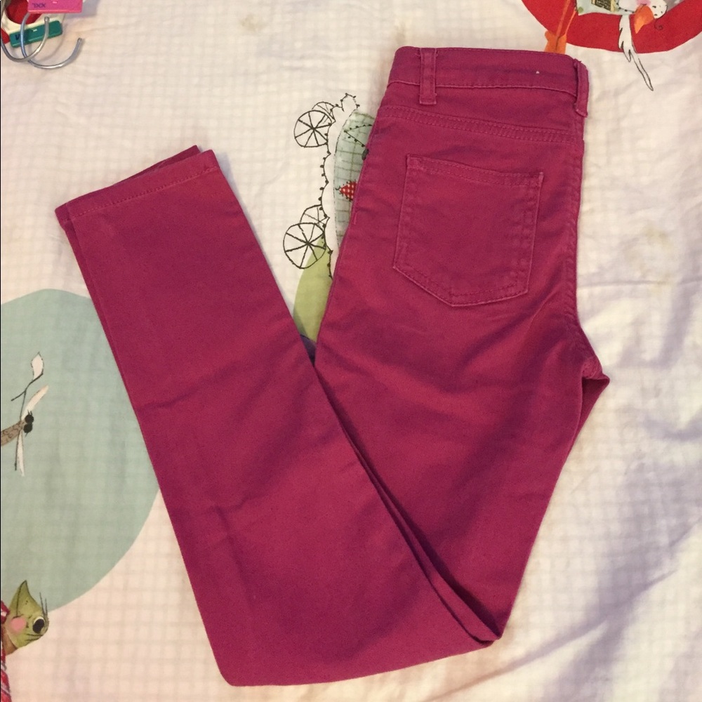 Maroon skinny jeans