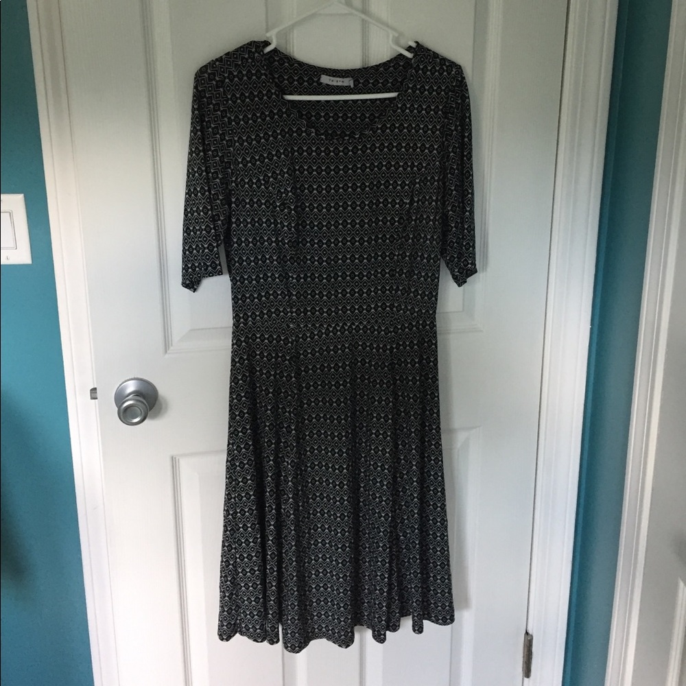 Black  Patterned Dress 0X