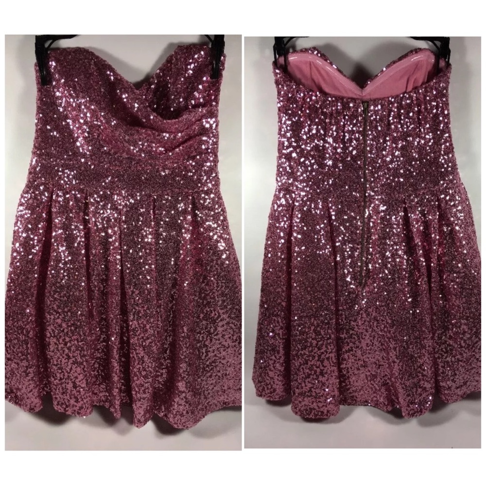 TFNC London Pink Sequin Evening Party Dress Small