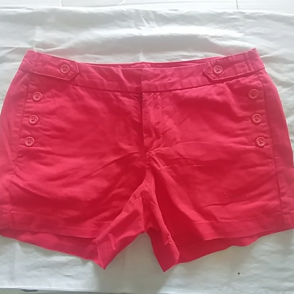 NWOT Merona Red Shorts w/ Button Details
