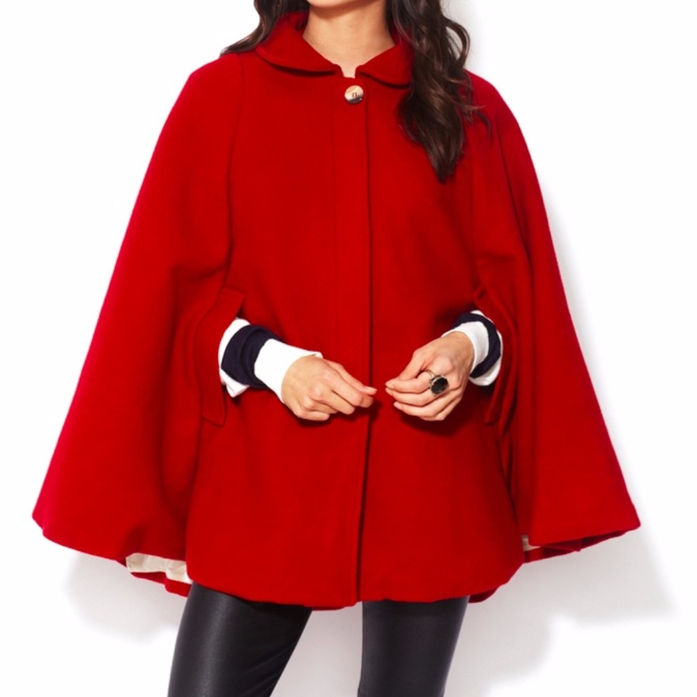 Red Wool Cape- Original American Apparel