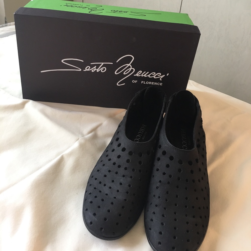 Perforated black booties