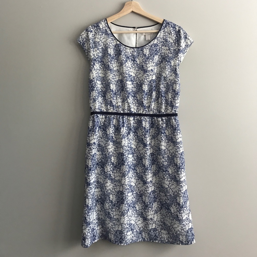 Blue and white floral dress