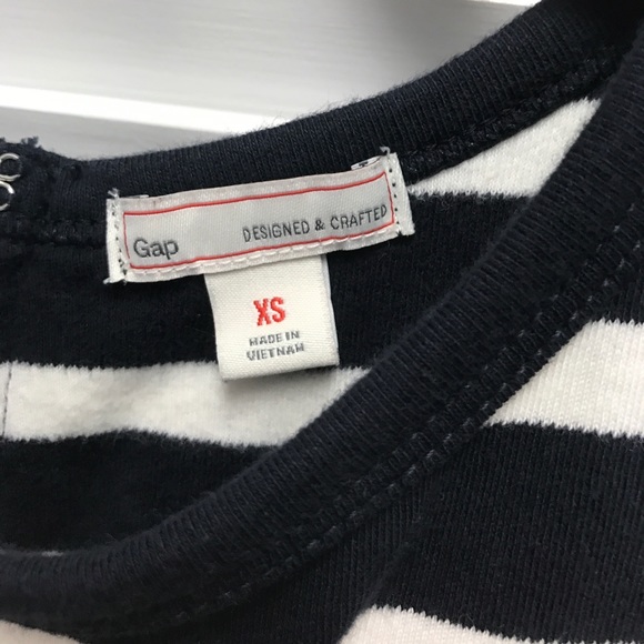 Navy and White Peplum Shirt - Picture 2 of 2