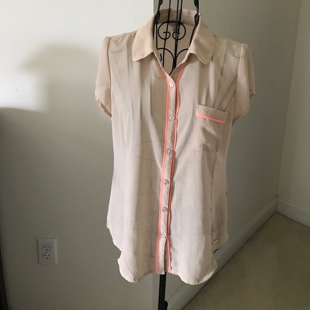 Guess Women's Short Sleeved Button Down