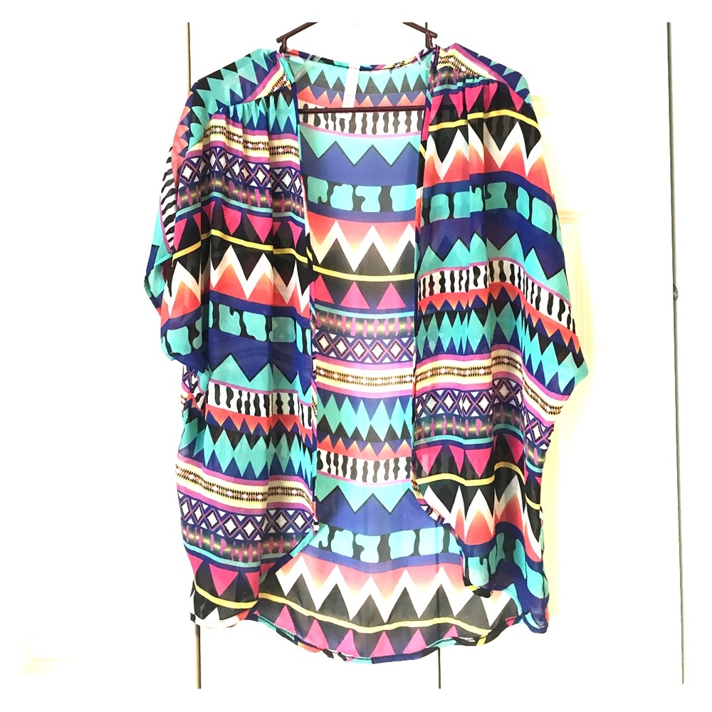 [Point] Aztec Sheer Cardigan - Picture 3 of 6