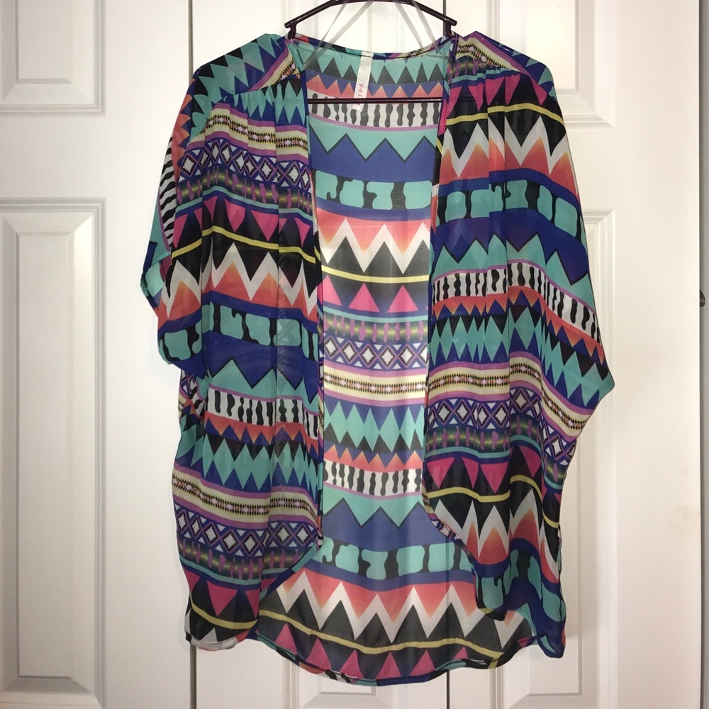 [Point] Aztec Sheer Cardigan - Picture 4 of 6