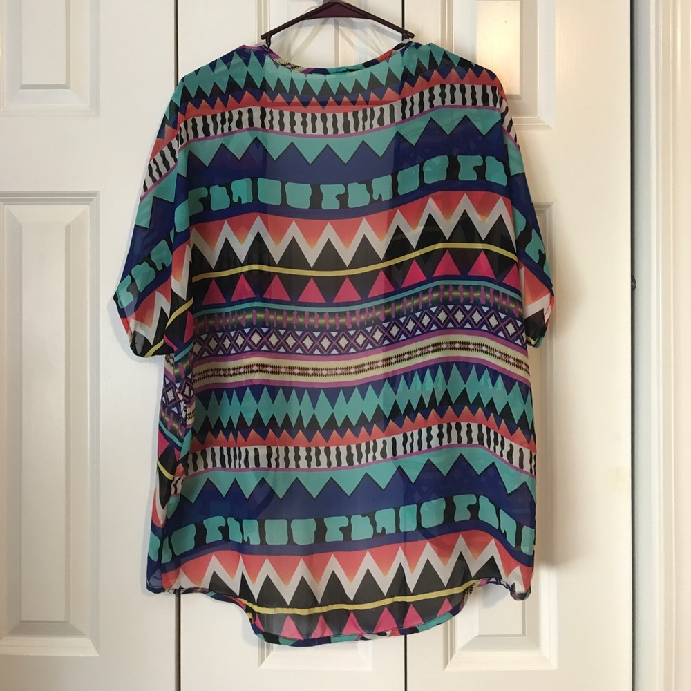 [Point] Aztec Sheer Cardigan - Picture 5 of 6
