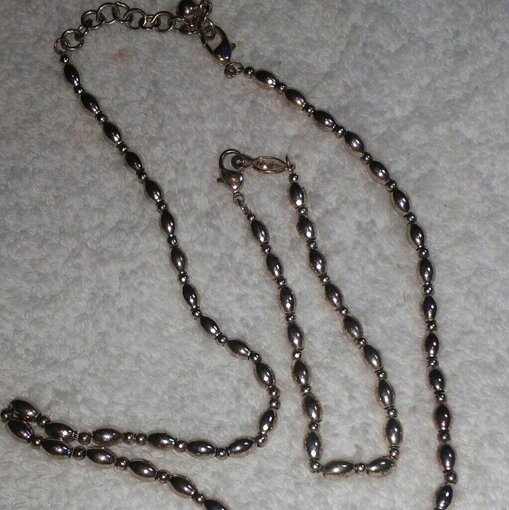 Silver bracelet and necklace set