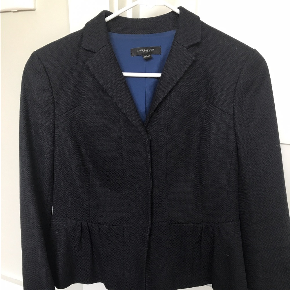 Structured Ann Taylor Navy Blazer