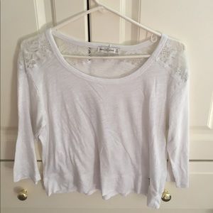 Abercrombie and fitch white shirt with lace detail