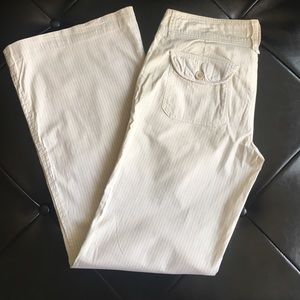 Striped wide leg cotton pants